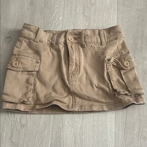 SHEIN Tan Cargo Mini Skirt with Utility Pockets